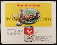 6g919 THERE'S A GIRL IN MY SOUP 1/2sh '71 Peter Sellers, Goldie Hawn, great Campbell's can art!