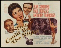 6g923 THIS COULD BE THE NIGHT style B 1/2sh'57 Jean Simmons between Paul Douglas & Anthony Franciosa