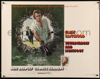 6g933 THUNDERBOLT & LIGHTFOOT 1/2sh '74 art of Clint Eastwood with guns by Ken Barr!