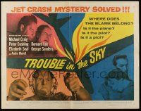 6g967 TROUBLE IN THE SKY 1/2sh '60 Michael Craig, Peter Cushing, fatal jet crash mystery solved!