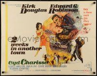 6g973 TWO WEEKS IN ANOTHER TOWN 1/2sh '62 cool art of Kirk Douglas & sexy Cyd Charisse by Bart Doe!