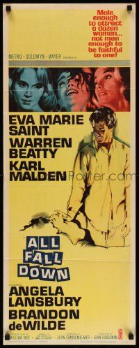6g019 ALL FALL DOWN insert '62 Warren Beatty, Eva Marie Saint, Karl Malden, John Frankenheimer