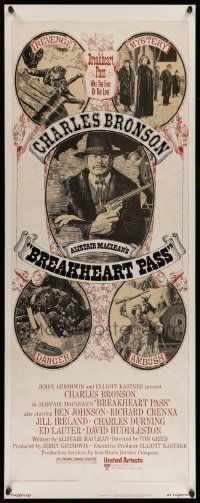 6g055 BREAKHEART PASS insert '76 cool art images of Charles Bronson by Des Combes, Alistair Maclean
