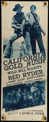 6g066 CALIFORNIA GOLD RUSH insert R50 Wild Bill Elliott as Red Ryder, young Robert Blake!