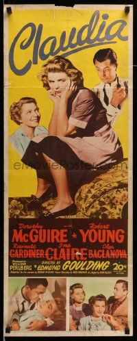 6g084 CLAUDIA insert '43 full-length Dorothy McGuire + Robert Young & Ina Claire!