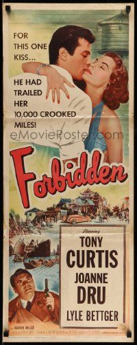 6g152 FORBIDDEN insert '54 only Joanne Dru could give Tony Curtis the kind of love he needed!
