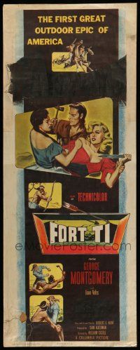6g154 FORT TI 3D insert '53 Fort Ticonderoga, cool art of George Montgomery fighting!
