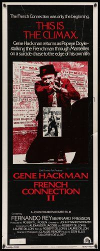 6g156 FRENCH CONNECTION II insert '75 John Frankenheimer, Gene Hackman aiming his revolver!