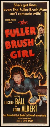 6g162 FULLER BRUSH GIRL insert '50 great different image of door-to-door saleswoman Lucille Ball!