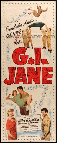 6g167 G.I. JANE insert '51 Tom Neal, Jean Porter, Iris Adrian, everyone's shouting G.I. love it!