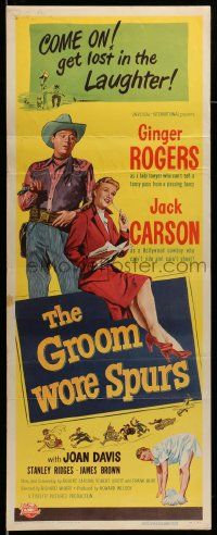 6g189 GROOM WORE SPURS insert '51 lady lawyer Ginger Rogers meets Hollywood cowboy Jack Carson!