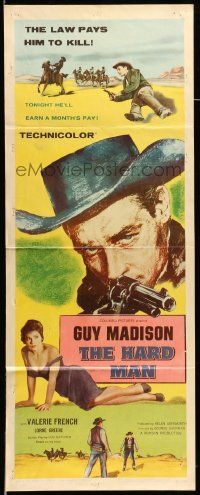 6g206 HARD MAN insert '57 art of Guy Madison with revolver, Valerie French!