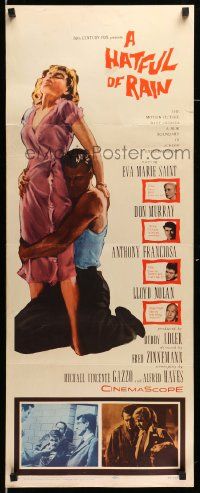 6g211 HATFUL OF RAIN insert '57 Fred Zinnemann early drug classic, Eva Marie Saint, Don Murray