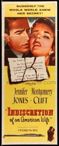 6g236 INDISCRETION OF AN AMERICAN WIFE insert '54 De Sica, Jennifer Jones, Montgomery Clift!