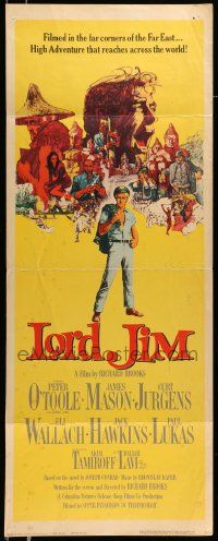 6g291 LORD JIM insert '65 Peter O'Toole, James Mason, Curt Jurgens, Wallach, Bob Peak art!