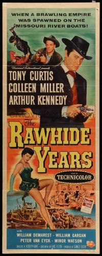 6g390 RAWHIDE YEARS insert '55 poker playing Tony Curtis + sexy Colleen Miller & Arthur Kennedy!