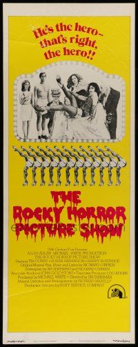 6g401 ROCKY HORROR PICTURE SHOW int'l insert '75 wacky image of 'the hero' Tim Curry & cast!