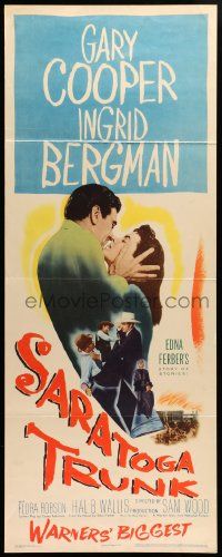 6g409 SARATOGA TRUNK insert '45 c/u of Gary Cooper about to kiss Ingrid Bergman, by Edna Ferber!
