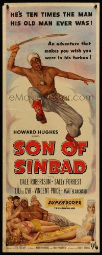 6g434 SON OF SINBAD insert '55 Howard Hughes, great art with super sexy harem women!
