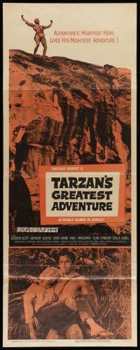 6g451 TARZAN'S GREATEST ADVENTURE insert '59 hero Gordon Scott lives his mightiest adventure!