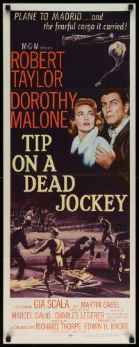6g466 TIP ON A DEAD JOCKEY insert '57 Robert Taylor & Dorothy Malone caught in horse race crime!