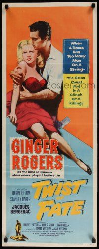 6g472 TWIST OF FATE insert '54 sexy dame Ginger Rogers has too many men on a string!