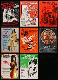 6h126 LOT OF 8 UNCUT DANISH SEXPLOITATION PRESSBOOKS '70s sexy images with nudity!