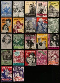 6h221 LOT OF 22 DANISH PROGRAMS '40s-50s different images & art from a variety of U.S. movies!