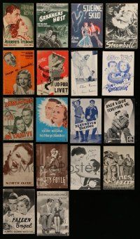 6h227 LOT OF 18 DANISH PROGRAMS '30s-40s different images & art from a variety of U.S. movies!