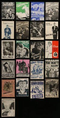6h222 LOT OF 21 DANISH PROGRAMS '30s-50s different images & art from a variety of U.S. movies!