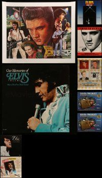6h322 LOT OF 9 UNFOLDED ELVIS PRESLEY COMMERCIAL, VIDEO AND MUSIC POSTERS '70s-80s great images!