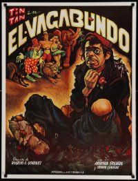 6h306 LOT OF 15 UNFOLDED MEXICAN EL VAGABUNDO REPRO 27x26 POSTERS '80s wonderful art by Cabral!