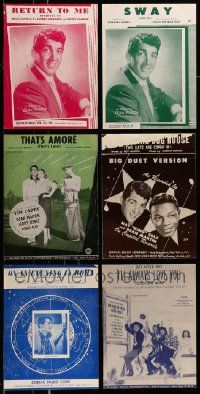 6h111 LOT OF 6 DEAN MARTIN SHEET MUSIC '50s That's Amore, Return To Me, Sway & more!