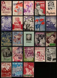 6h218 LOT OF 23 DANISH PROGRAMS '40s-50s different images & art from a variety of U.S. movies!