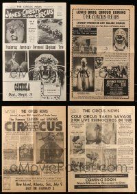 6h192 LOT OF 4 CIRCUS HERALDS '50s-70s great images of circus clowns & animals!