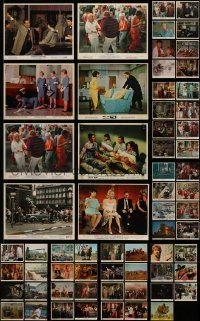 6h256 LOT OF 63 1960S COLOR 8X10 STILLS AND MINI LOBBY CARDS '60s a variety of movie scenes!