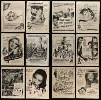 6h105 LOT OF 12 MAGAZINE ADS '40s-60s great images from a variety of different movies!