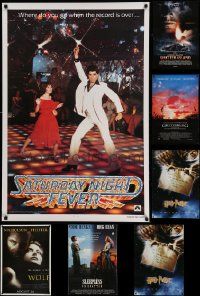 6h327 LOT OF 7 UNFOLDED COMMERCIAL AND REPRO POSTERS '90s-00s Saturday Night Fever, Wolf & more!