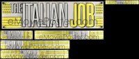 6h207 LOT OF 6 ITALIAN JOB WINDOW CLINGS '03 cool wide banners with the movie title!