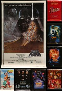6h321 LOT OF 9 UNFOLDED VIDEO, TV AND REPRO POSTERS '90s a variety of images including Star Wars!