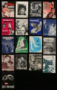 6h228 LOT OF 17 DANISH PROGRAMS FROM NON-U.S. MOVIES '50s-60s many different images & art!