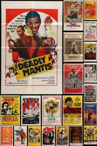6h033 LOT OF 44 FOLDED KUNG FU ONE-SHEETS '70s-00s great images from martial arts movies!