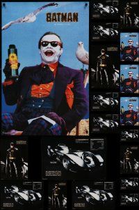 6h294 LOT OF 22 UNFOLDED BATMAN 23x35 COMMERCIAL POSTERS '89 includes The Joker & Batmobile!