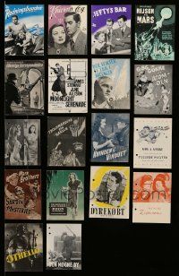 6h226 LOT OF 18 DANISH PROGRAMS WITH PUNCH HOLES '40s-50s different images from mostly US movies!