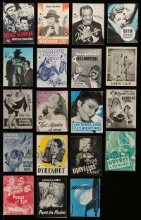 6h224 LOT OF 19 DANISH PROGRAMS WITH PUNCH HOLES '40s-50s different images from mostly U.S. movies!