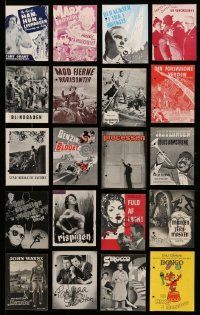 6h223 LOT OF 20 DANISH PROGRAMS WITH PUNCH HOLES '30s-50s different images from mostly US movies!