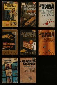 6h202 LOT OF 8 JAMES BOND ENGLISH PAN PAPERBACK BOOKS '60s Casino Royale, Octopussy & more!