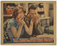 6j019 ALL QUIET ON THE WESTERN FRONT LC '30 Lew Ayres seduces French Yola d'Avril with food!
