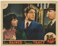 6j051 BIG CITY LC '37 Luise Rainer watches cab driver Spencer Tracy get told the war is on!