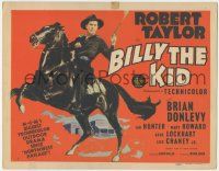 6j587 BILLY THE KID TC '41 art of Robert Taylor as most notorious outlaw in the West on horseback!